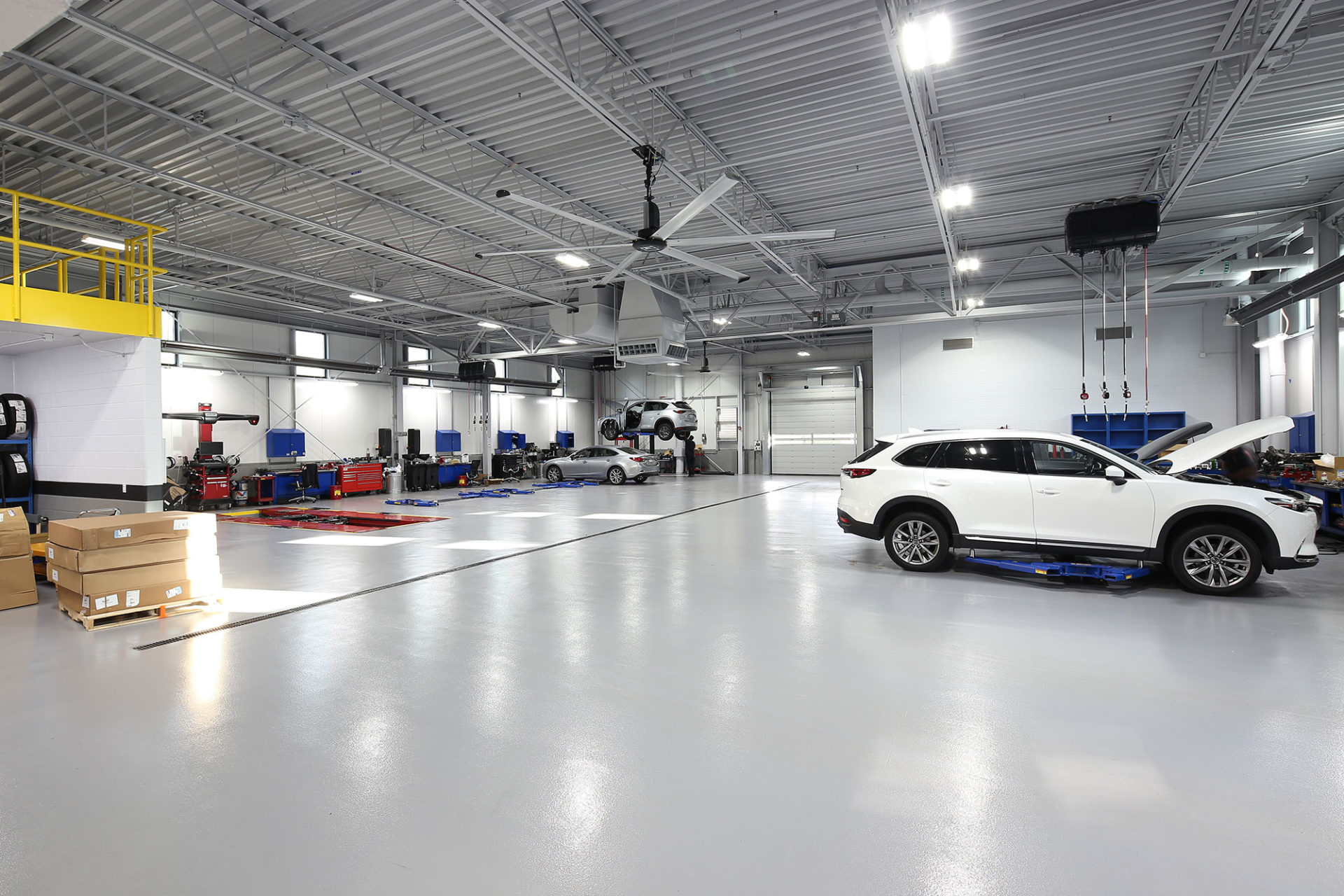 Interior Painting of Fox Mazda Body Shop Industrial Space