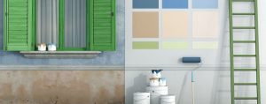 select color swatch to paint wall of an old house