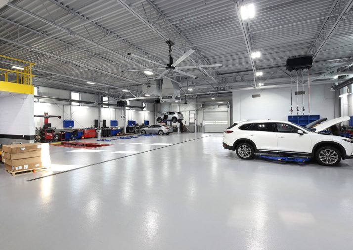 Interior Painting of Fox Mazda Body Shop Industrial Space