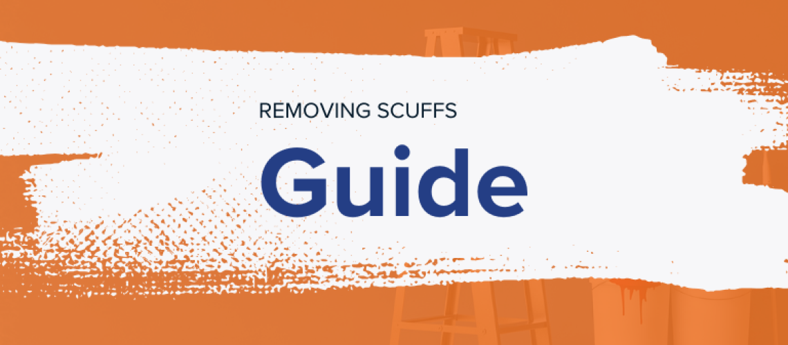 Removing Scuffs Guide in blue on white paint backdrop