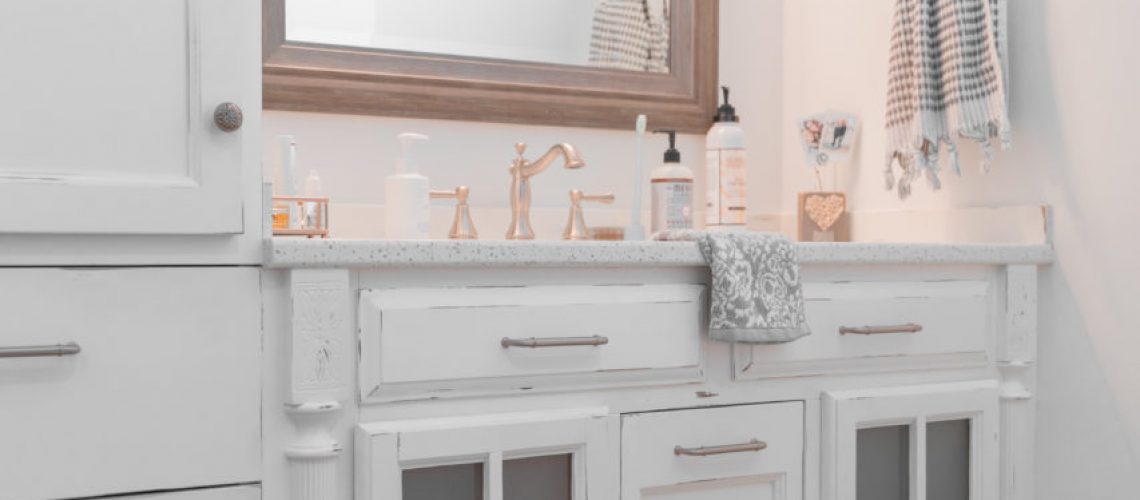 Painted bathroom cabinets in Holland residential home