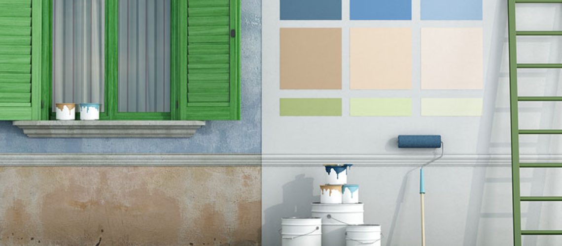 select color swatch to paint wall of an old house